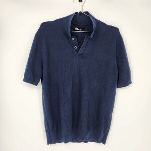 The Commons‎ Men's Medium Navy Blue 100% Cotton Short Sleeve Polo Shirt